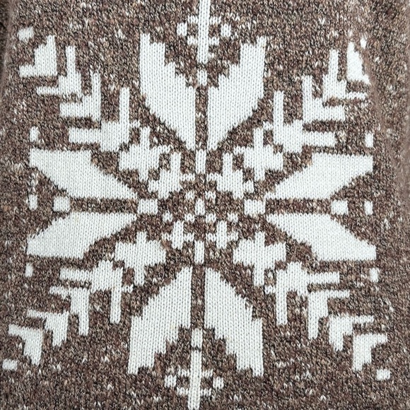 Christopher Banks womens 1X snowflake mocha mousse cowl neck cotton blend soft - Picture 4 of 12